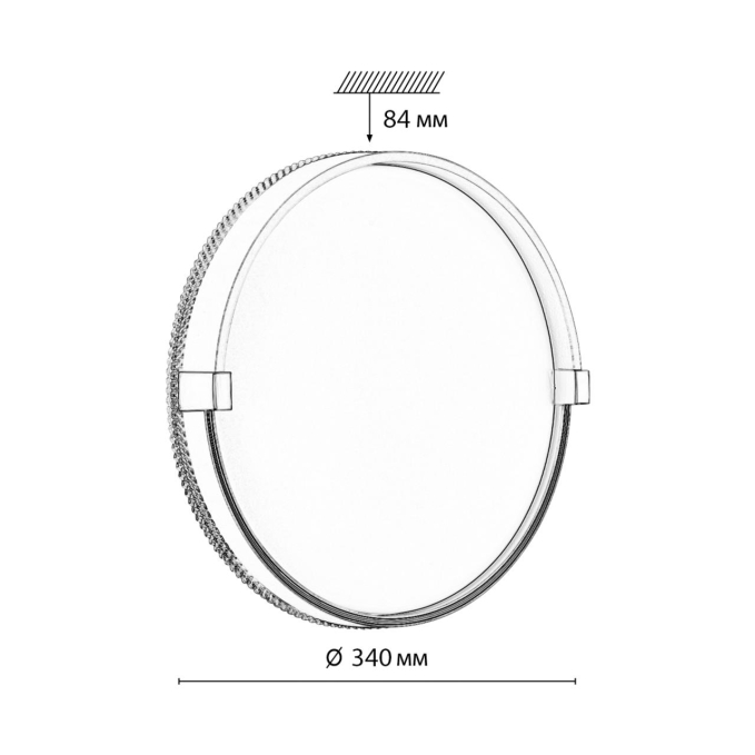 Светильник LED 30Вт 4000К D340 IP43 OLIDI WHITE PALE SN 189 СОНЕКС 7646/CL, схема товара Светильник LED 30Вт 4000К D340 IP43 OLIDI WHITE PALE SN 189 СОНЕКС 7646/CL, схема товара