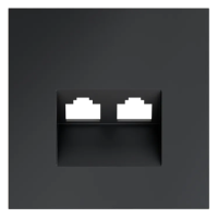 Накладка для розетки компьютерной двойной RJ45+RJ45 кат.6, S70 (графит), Voltum, VLS001407