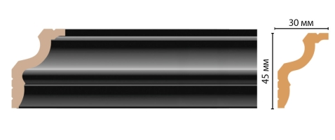 Карниз, плинтус потолочный Decomaster D148-195 ШК/40, 45x30x2400 мм