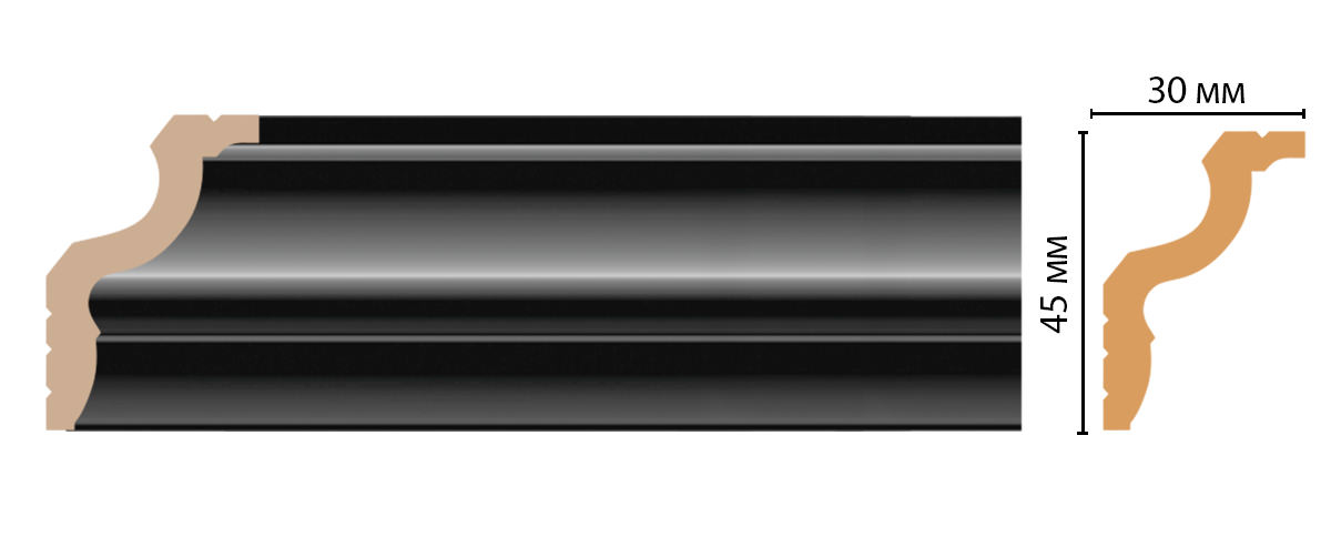 Карниз, плинтус потолочный Decomaster D148-195 ШК/40, 45x30x2400 мм Карниз, плинтус потолочный Decomaster D148-195 ШК/40, 45x30x2400 мм