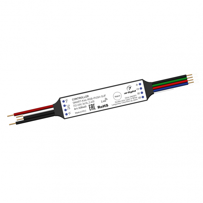 Контроллер SMART-K46-RGB-PUSH-SUF (12-24V, 3x1A, 2.4G), Arlight, 028440, изображение 1