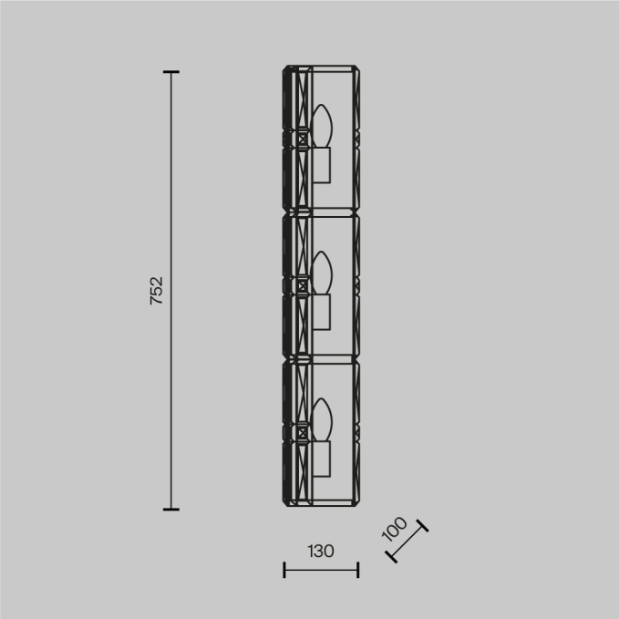 Настенный светильник (бра) Грань / Facet E14х1, MOD094WL-01CH, изображение 8