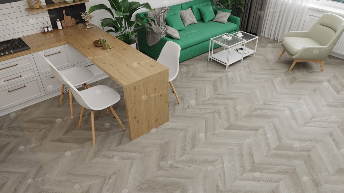 Каменный ламинат SPC Alpine Floor Chevron Alpine Дуб Фантазия, ECO 18-1 MC
