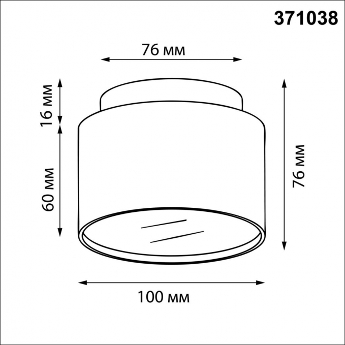 Светильник накладной IP20 GX53 12Вт 220-240V LIRIO OVER NT25 454 NOVOTECH 371038, схема товара Светильник накладной IP20 GX53 12Вт 220-240V LIRIO OVER NT25 454 NOVOTECH 371038, схема товара
