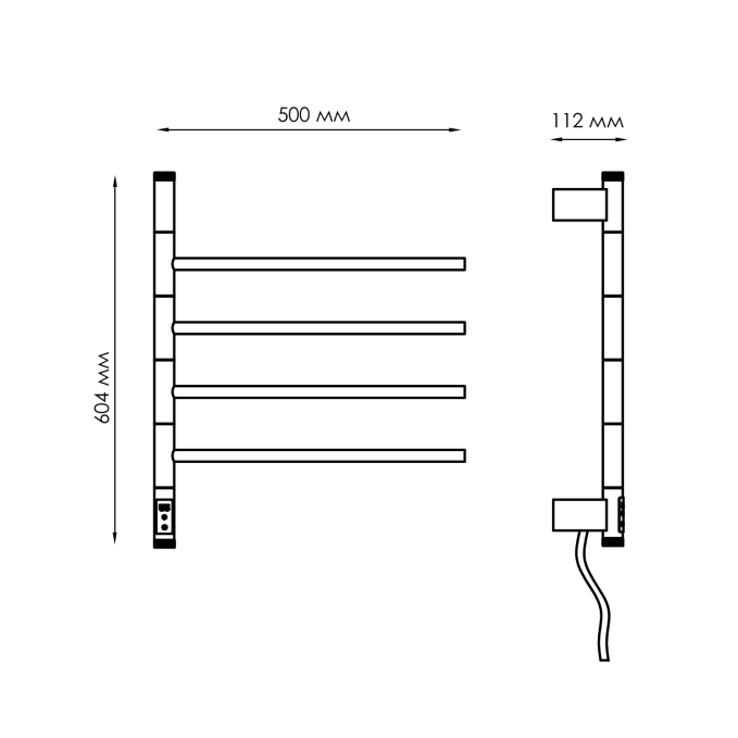 Полотенцесушитель WasserKRAFT Rur 30TH103-4GR