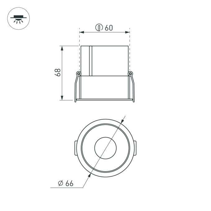 Светильник MS-ATLAS-BUILT-R66-15W Warm3000 (BK-BK, 35 deg, 230V), Arlight, 035465 Светильник MS-ATLAS-BUILT-R66-15W Warm3000 (BK-BK, 35 deg, 230V), Arlight, 035465
