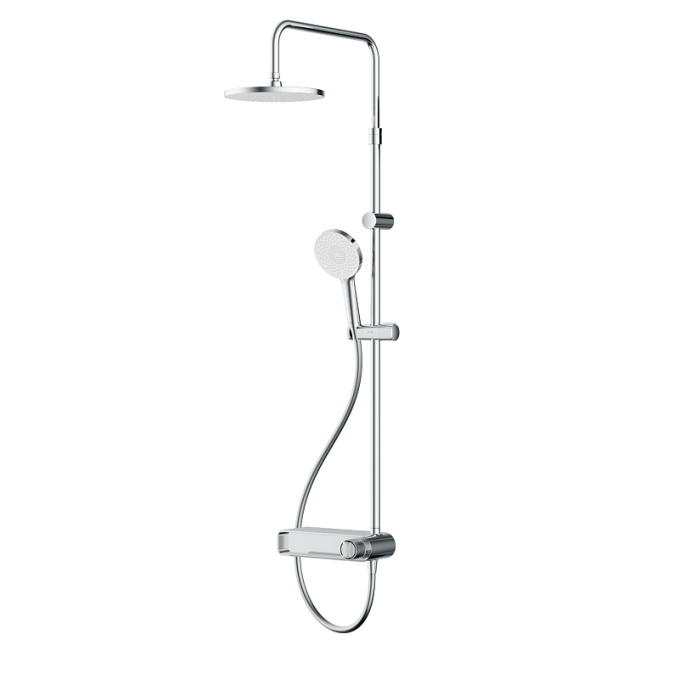 Душевая система AM.PM X-Joy F0785A600 стойка с тропическим душем, смесителем, хром Душевая система AM.PM X-Joy F0785A600 стойка с тропическим душем, смесителем, хром