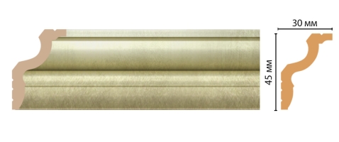 Карниз, плинтус потолочный Decomaster D148-373ДМ, 45x30x2400 мм