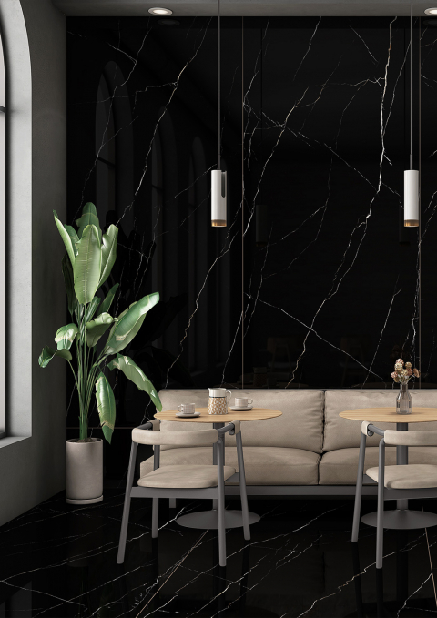 Керамический слэб StaroSlabs Double Polished Marquina Olpse Luminous 120x120 Керамический слэб StaroSlabs Double Polished Marquina Olpse Luminous 120x120
