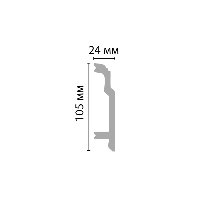 Плинтус напольный Decomaster A155, 105x24x2000 мм