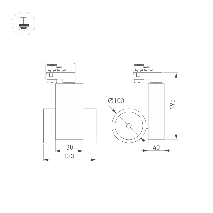 Светильник LGD-ARES-4TR-R100-40W Day4000 (BK, 24 deg), Arlight, 025537, изображение 6 Светильник LGD-ARES-4TR-R100-40W Day4000 (BK, 24 deg), Arlight, 025537, изображение 6