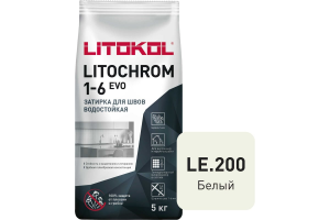 Затирка цементная Litokol Litochrom 1-6 Evo LE.200 Белый, 5 кг Затирка цементная Litokol Litochrom 1-6 Evo LE.200 Белый, 5 кг