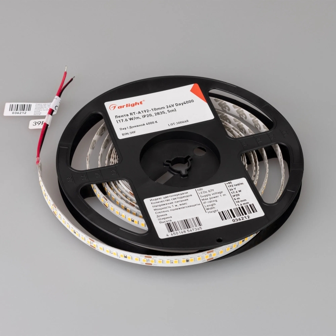 Светодиодная лента RT-A192-10mm 24V Day4000 (17.6 W/m, IP20, 5m), Arlight, 036212(1), изображение 2 Светодиодная лента RT-A192-10mm 24V Day4000 (17.6 W/m, IP20, 5m), Arlight, 036212(1), изображение 2