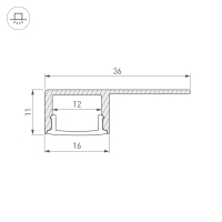 Профиль ARH-DECORE-S12-LINE-EDGE-3000 ANOD, Arlight, 052994 Профиль ARH-DECORE-S12-LINE-EDGE-3000 ANOD, Arlight, 052994