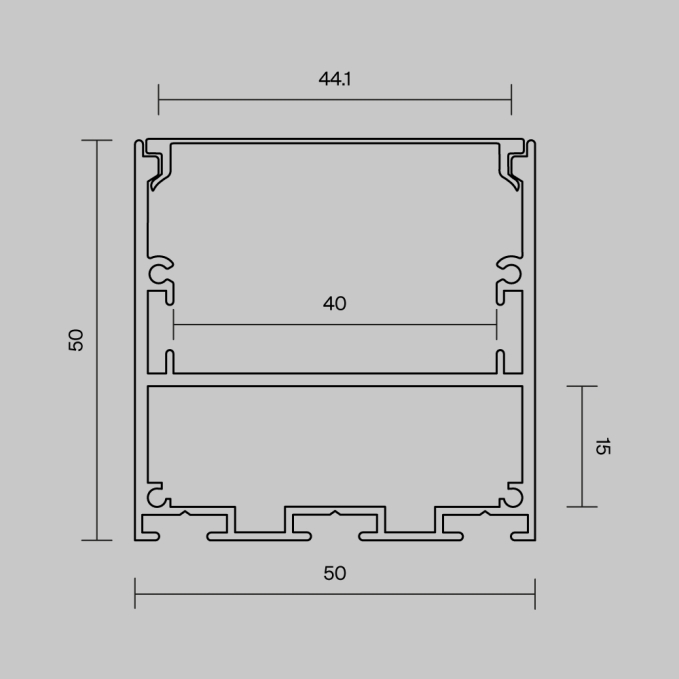 Алюминиевый профиль накладной-подвесной 50x50 (Серебро, 3 м), ALM-5050T-S-3M 633007, 633007, изображение 4