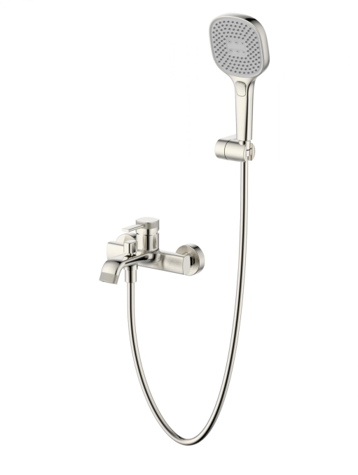 Смеситель для ванны Wonzon & Woghand Tetra WW-841212-BN никель брашированный с гарнитуром Смеситель для ванны Wonzon & Woghand Tetra WW-841212-BN никель брашированный с гарнитуром