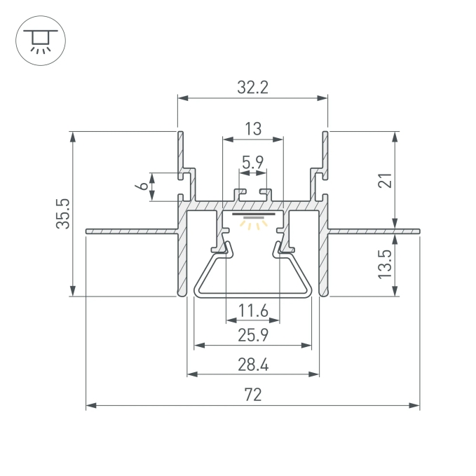 Профиль с экраном STRETCH-CEIL-CENTER-S-1000, Arlight, 044273, изображение 3 Профиль с экраном STRETCH-CEIL-CENTER-S-1000, Arlight, 044273, изображение 3