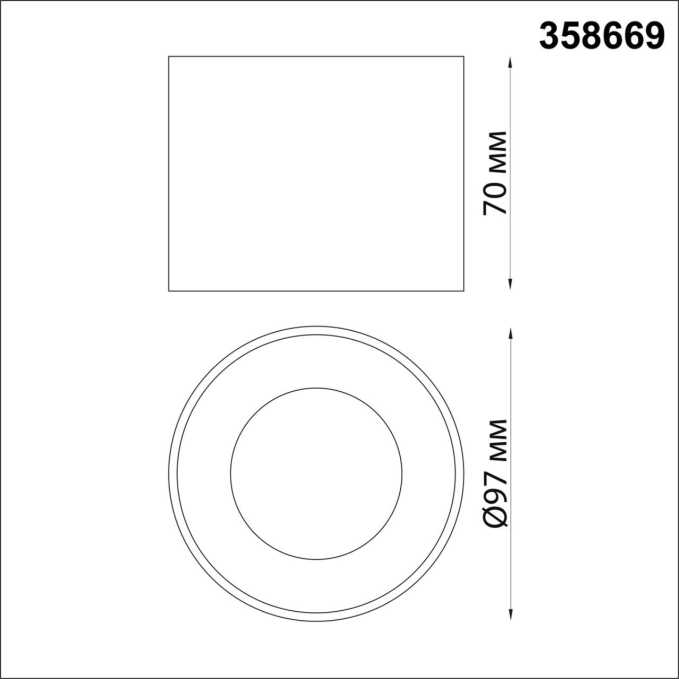 Светильник накладной светодиодный IP20 LED 4000К 12W 220V PATERA OVER NT21 444 NOVOTECH 358669, схема товара Светильник накладной светодиодный IP20 LED 4000К 12W 220V PATERA OVER NT21 444 NOVOTECH 358669, схема товара