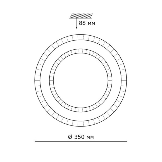 Светильник LED 48Вт 3000-6300K D350 IP43 пульт ДУ FLOORS PALE SN 197 СОНЕКС 2041/DL, схема товара Светильник LED 48Вт 3000-6300K D350 IP43 пульт ДУ FLOORS PALE SN 197 СОНЕКС 2041/DL, схема товара