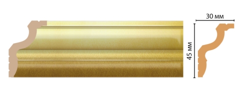 Карниз, плинтус потолочный Decomaster D148-374ДМ, 45x30x2400 мм