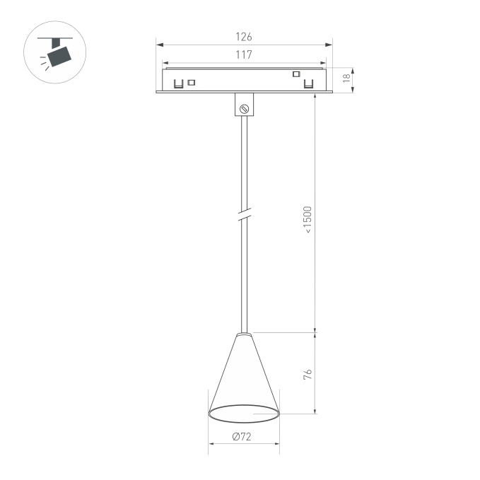 Светильник MAG-ORIENT-CONE-HANG-7W Day4000 (BK, 40 deg, 48V), Arlight, 036391, изображение 3 Светильник MAG-ORIENT-CONE-HANG-7W Day4000 (BK, 40 deg, 48V), Arlight, 036391, изображение 3