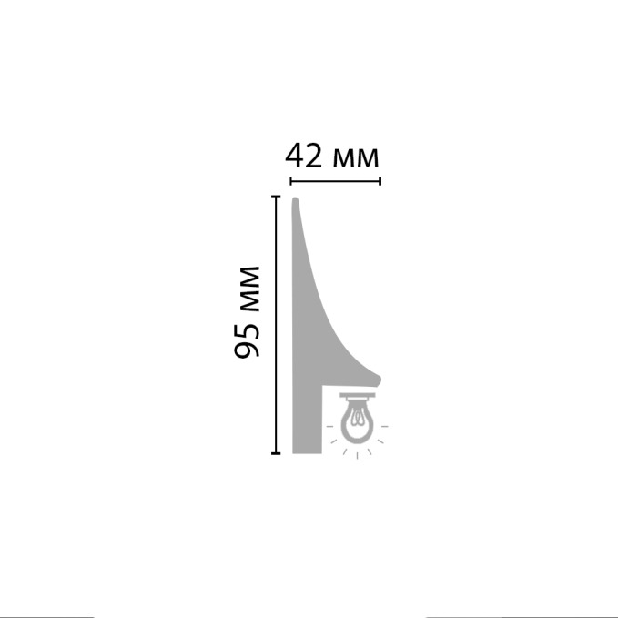 Плинтус напольный Decomaster A207, 95x42x2000 мм Плинтус напольный Decomaster A207, 95x42x2000 мм