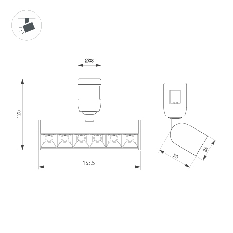 Светильник ART-APRIORI-LASER-TURN-L165-8W Warm3000 (TN, 48 deg, 48V), Arlight, 047783, изображение 3 Светильник ART-APRIORI-LASER-TURN-L165-8W Warm3000 (TN, 48 deg, 48V), Arlight, 047783, изображение 3