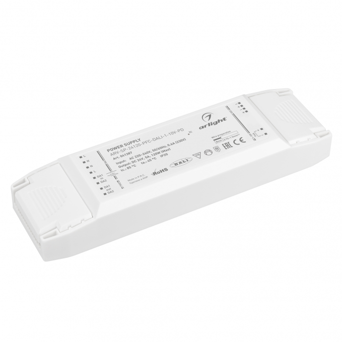 Блок питания ARV-SP-24120-PFC-DALI-1-10V-PD (24V, 5A, 120W), Arlight, 041387, изображение 1 Блок питания ARV-SP-24120-PFC-DALI-1-10V-PD (24V, 5A, 120W), Arlight, 041387, изображение 1