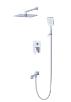 Душевой комплект со смесителем Wonzon & Woghand Flex WW-88939072-CR хром глянцевый встраиваемый