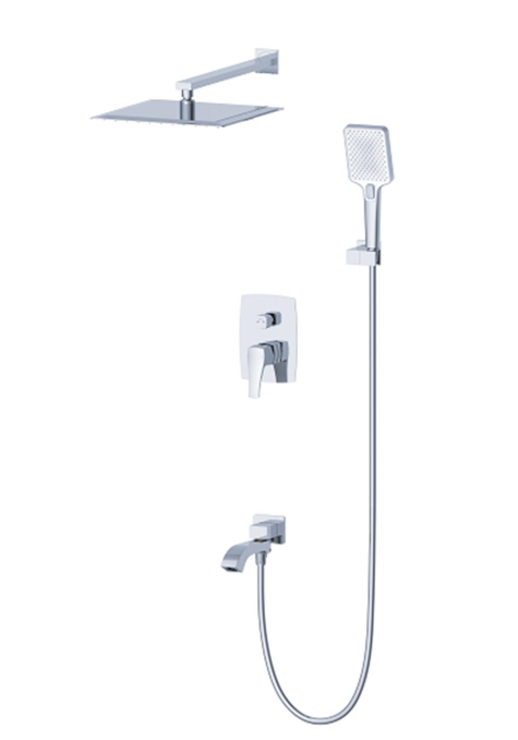 Душевой комплект со смесителем Wonzon & Woghand Flex WW-88939072-CR хром глянцевый встраиваемый Душевой комплект со смесителем Wonzon & Woghand Flex WW-88939072-CR хром глянцевый встраиваемый