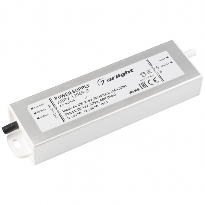 Блок питания ARPV-12045-B (12V, 3.8A, 45W), Arlight, 021964, изображение 1 Блок питания ARPV-12045-B (12V, 3.8A, 45W), Arlight, 021964, изображение 1