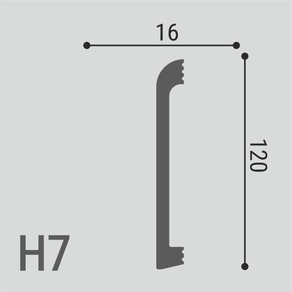 Плинтус напольный Де-Багет XPS Polymer Н 7 120/16