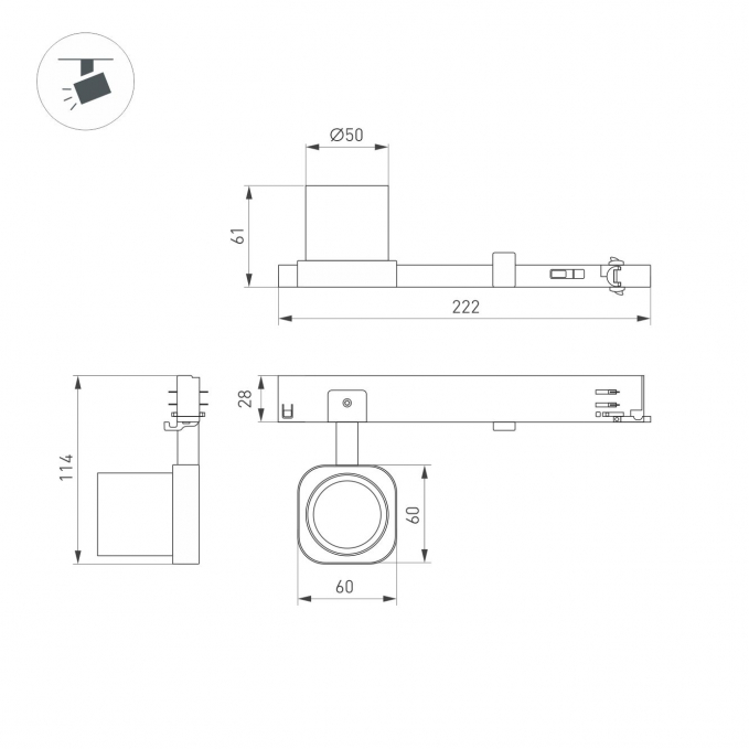 Светильник LGD-DIAFILM-4TR-R60-10W Warm3000 (WH, 20 deg, 230V), Arlight, 061452, изображение 2 Светильник LGD-DIAFILM-4TR-R60-10W Warm3000 (WH, 20 deg, 230V), Arlight, 061452, изображение 2