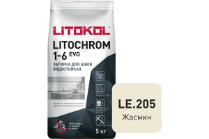 Затирка цементная Litokol Litochrom 1-6 Evo LE.205 Жасмин, 5 кг Затирка цементная Litokol Litochrom 1-6 Evo LE.205 Жасмин, 5 кг
