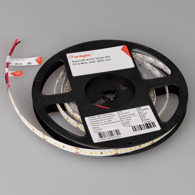 Светодиодная лента RT-A192-10mm 24V Warm2400 (17.6 W/m, IP20, 2835, 5m), Arlight, 055994, изображение 3 Светодиодная лента RT-A192-10mm 24V Warm2400 (17.6 W/m, IP20, 2835, 5m), Arlight, 055994, изображение 3
