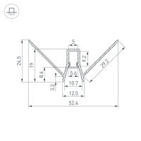 Профиль DECORE-S6-EXT-V-COMFORT-2000 ANOD внешний, Arlight, 043163