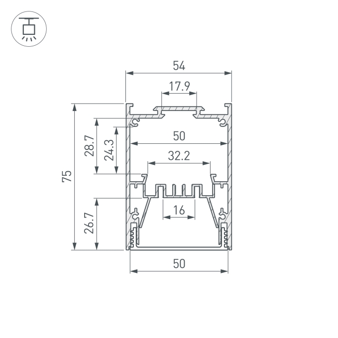 Профиль IP-LINE-5475-2000 ANOD, Arlight, 055136, изображение 5 Профиль IP-LINE-5475-2000 ANOD, Arlight, 055136, изображение 5