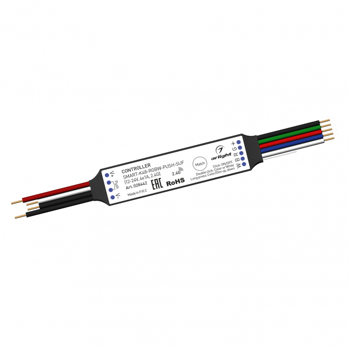 Контроллер SMART-K48-RGBW-PUSH-SUF (12-24V, 4x1A, 2.4G), Arlight, 028442, изображение 1