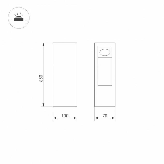 Светильник LGD-MARK-BOLL-H650-7W Warm3000 (GR, 60 deg, 230V), Arlight, 029965, изображение 4 Светильник LGD-MARK-BOLL-H650-7W Warm3000 (GR, 60 deg, 230V), Arlight, 029965, изображение 4