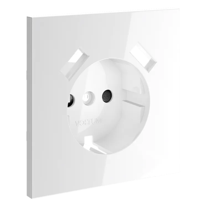 Накладка для розетки с заземлением и защитными шторками, с USB A+A, S70 (белый глянцевый), Voltum, VLS000901 Накладка для розетки с заземлением и защитными шторками, с USB A+A, S70 (белый глянцевый), Voltum, VLS000901
