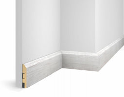Плинтус Cosca Decor WP07 экошпон дуб Эффект светло-серый, 80x16x2400 мм, МДФ Плинтус Cosca Decor WP07 экошпон дуб Эффект светло-серый, 80x16x2400 мм, МДФ