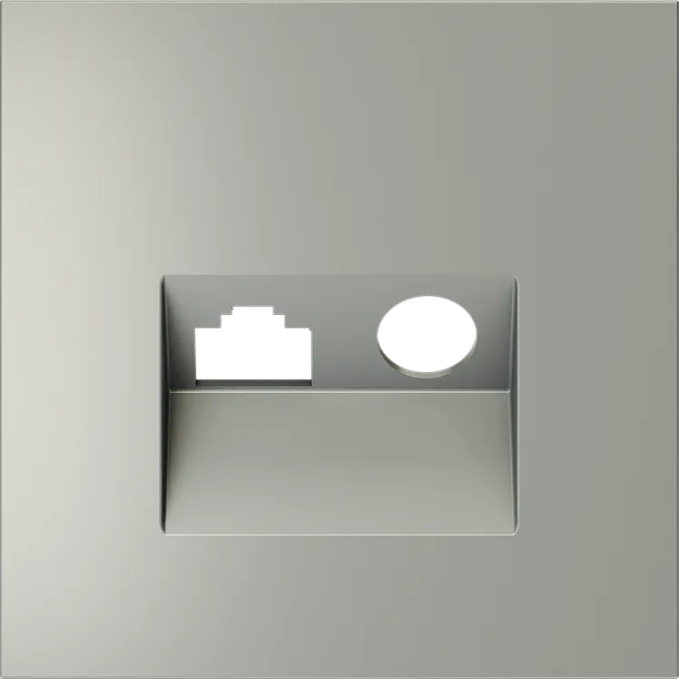 Накладка для розетки TV+RJ45 кат. 6, S70 (сталь), Voltum, VLS002705 Накладка для розетки TV+RJ45 кат. 6, S70 (сталь), Voltum, VLS002705