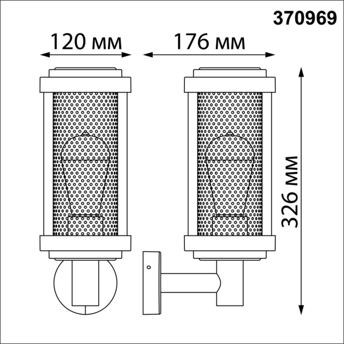 Светильник ландшафтный IP54 E27 max 25W 220-240V MATRIX STREET NT24 674 NOVOTECH 370969, схема товара Светильник ландшафтный IP54 E27 max 25W 220-240V MATRIX STREET NT24 674 NOVOTECH 370969, схема товара