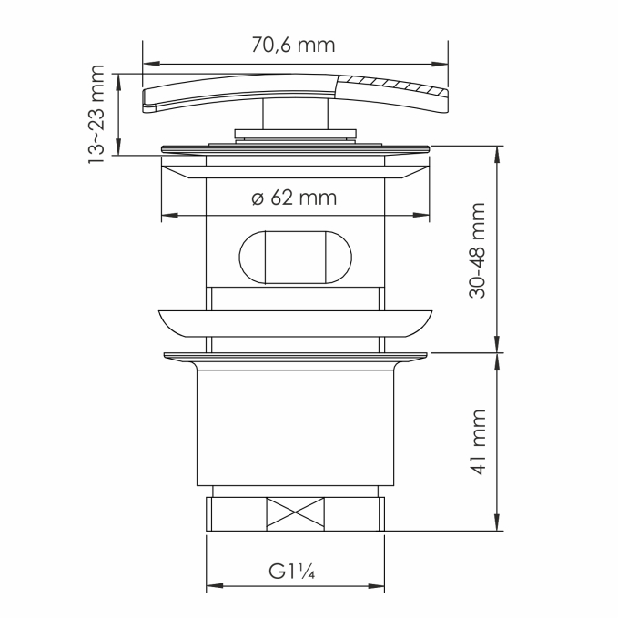 Донный клапан WasserKRAFT A167 Донный клапан WasserKRAFT A167