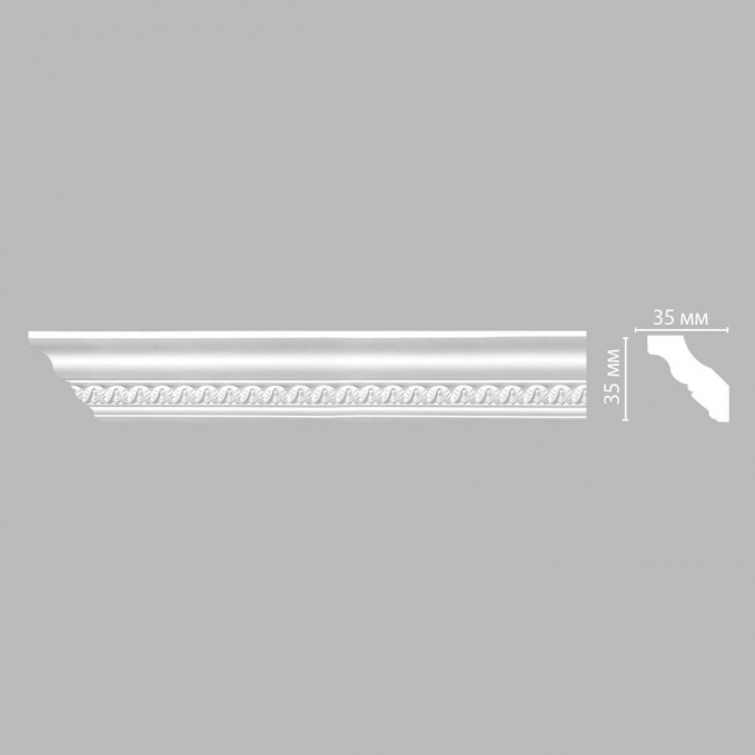 Карниз, плинтус потолочный с рисунком Decomaster 95348F гибкий, 35x35x2400 мм Карниз, плинтус потолочный с рисунком Decomaster 95348F гибкий, 35x35x2400 мм