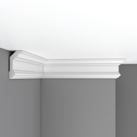 Карниз, плинтус потолочный гладкий Decomaster 96321F гибкий, 100x50x2400 мм