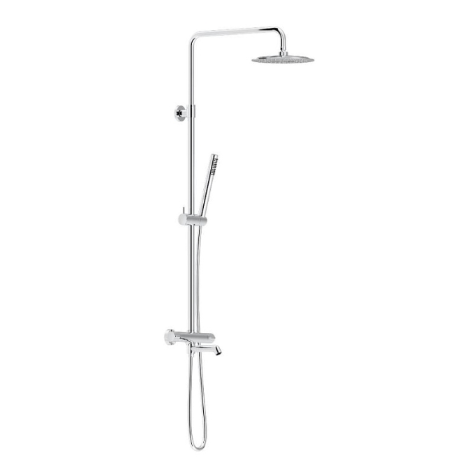 Душевая система Damixa Scandinavian Pure 936810000 стойка с тропическим душем, термостатом, смесителем, изливом, хром Душевая система Damixa Scandinavian Pure 936810000 стойка с тропическим душем, термостатом, смесителем, изливом, хром