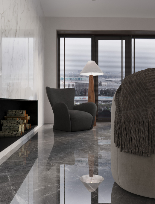 Керамический слэб StaroSlabs Double Polished Tundra Gris Luminous 120x120