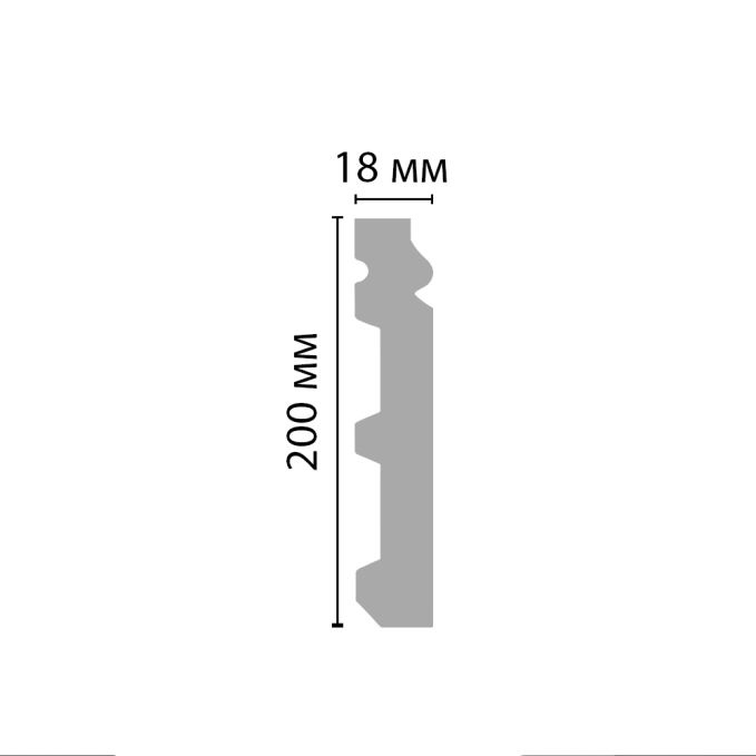 Плинтус напольный Decomaster A245, 200x18x2000 мм Плинтус напольный Decomaster A245, 200x18x2000 мм