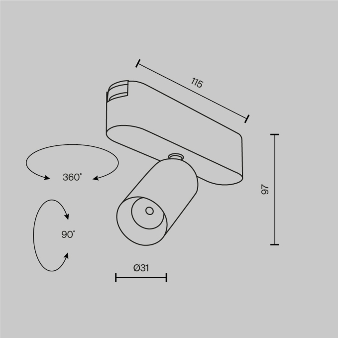 Трековый светильник Фокус / Focus Led Radity 3000K 5Вт 36°, TR103-1-5W3K-M-B, изображение 8 Трековый светильник Фокус / Focus Led Radity 3000K 5Вт 36°, TR103-1-5W3K-M-B, изображение 8